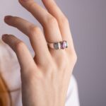 Anello in Oro Bianco con Diamanti e Rubino - 25204