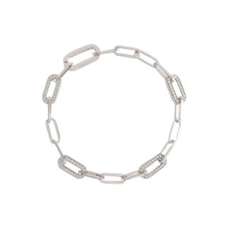 Bracciale Mabina in Argento con Zirconi e Maglia Ovale - 533502