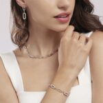 Bracciale Mabina in Argento con Zirconi e Maglia Ovale - 533502
