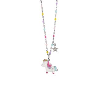Collana Bimba Mabina in Argento e Smalto Unicorno - 553415
