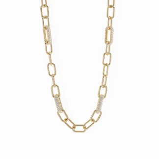 Collana Mabina in Argento con Zirconi e Maglia Ovale - 553424