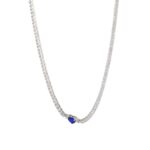 Collana Tennis Mabina in Argento con Zirconi e Cuore - 553430