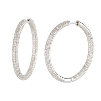 Orecchini a Cerchio Mabina in Argento con Zirconi - 563471