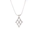 Collana con Pendente in Oro Bianco con Diamanti - CL1135