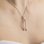Collana con Pendente in Oro Bianco con Diamanti - GI015AV21C