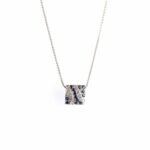 Collana Girocollo in Oro Bianco con Diamanti e Zaffiri - KCLD427-Z