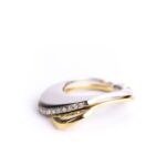 Anello in Oro Giallo e Bianco con Diamanti - KLID772