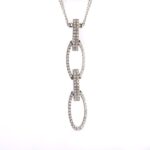 Collana con Pendente in Oro Bianco con Diamanti - NARAT2