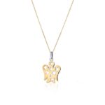Collana Roberto Giannotti in Oro Giallo e Bianco Angelo e Stelle - Angeli - NKT317