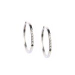Orecchini a Boccola in Oro Bianco con Diamanti - OR010LTG12M