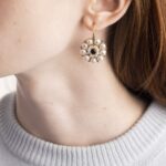 Orecchini Pendenti in Oro Rosa con Perle e Zaffiri - 01M02