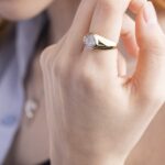 Anello Sigillo in Oro Giallo con Diamanti - AN13LTG22M