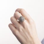 Anello Stile Antico in Oro Giallo con Rosetta di Diamanti - AN400STAN