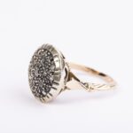 Anello Stile Antico in Oro Giallo con Rosetta di Diamanti - AN400STAN