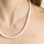 Collana Girocollo in Perle e Oro Bianco con Diamanti - C219M2-5