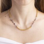 Collana in Oro Giallo e Bianco con Rubini Cabochon - C337-1R