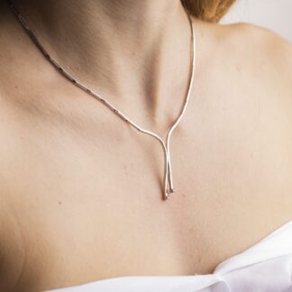 Collana con Pendente in Oro Bianco con Diamanti - GI16LTG49M