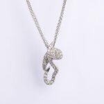 Collana con Ciondolo in Oro Bianco con Diamanti - HBF110-1056P