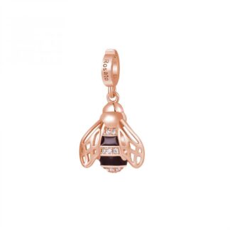 Charm Rosato in Argento con Smalto Ape Rinascita - Storie - RZ181