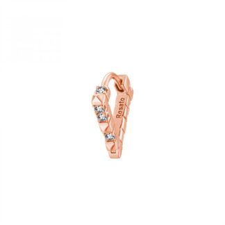 Orecchino Rosato in Argento con Borchie e Zirconi - Cubica - RZCU62