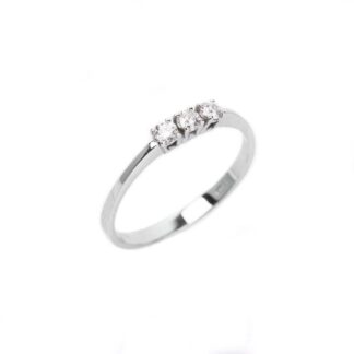 Anello Trilogy in Oro Bianco con Diamanti - TR15LTG24M