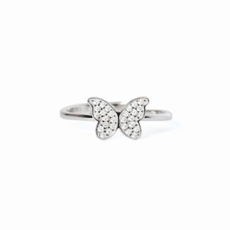 Anello Mabina in Argento con Farfalla e Zirconi - 523101