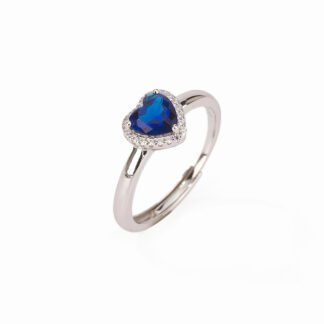 Anello Mabina in Argento e Vetro con Cuore - 523194