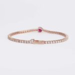 Bracciale Tennis Mabina in Argento con Cuore in Rubino Sintetico - 533439