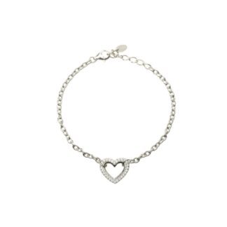 Bracciale Mabina in Argento con Cuore e Zirconi - 533545