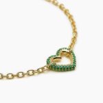 Bracciale Mabina in Argento con Cuore e Smeraldi Sintetici - 533548