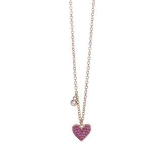 Collana Mabina in Argento con Cuore e Rubini Sintetici - 553448