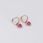 Orecchini Pendenti Mabina in Argento e Vetro con Cuore - 563377