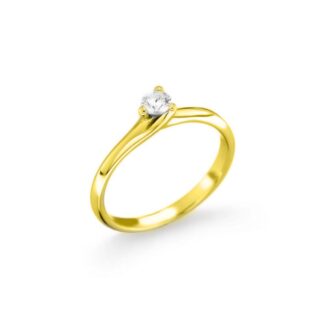 Anello Solitario in Oro Giallo con Diamante - AN-01041-G