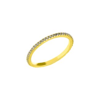 Anello Veretta in Oro Giallo con Diamanti - AN-100-G