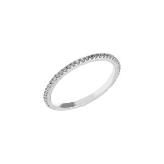 Anello Veretta in Oro Bianco con Diamanti - AN-100