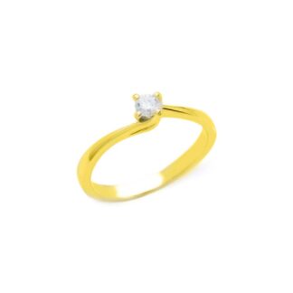 Anello Solitario in Oro Giallo con Diamante - AN-10039-G