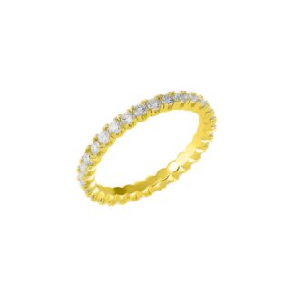 Anello Veretta in Oro Giallo con Diamanti - AN-101-G