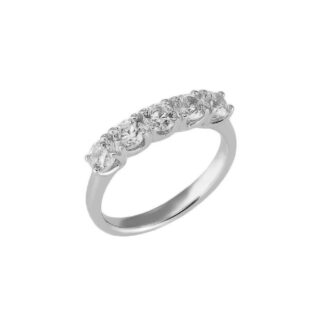 Anello Veretta in Oro Bianco con Diamanti - AN-10170
