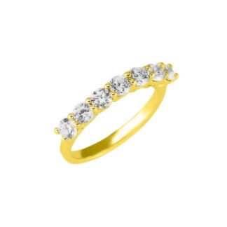 Anello Veretta in Oro Giallo con Diamanti - AN-10436-G