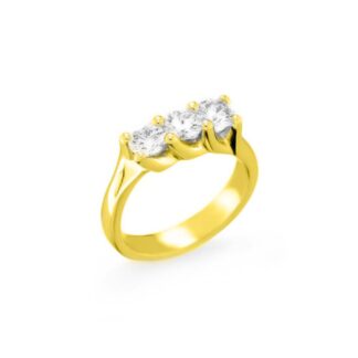 Anello Trilogy in Oro Giallo con Diamanti - AN-1113G-G