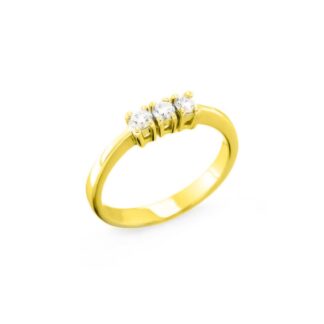 Anello Trilogy in Oro Giallo con Diamanti - AN-1198G-G