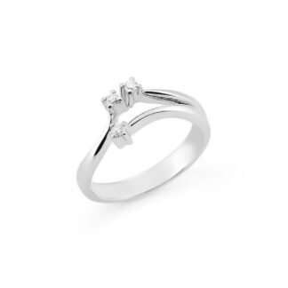 Anello Trilogy in Oro Bianco con Diamanti - AN-1703G