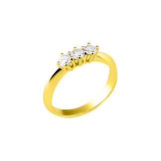 Anello Trilogy in Oro Giallo con Diamanti - AN-1830G-G