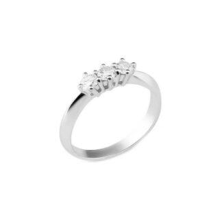 Anello Trilogy in Oro Bianco con Diamanti - AN-1830G