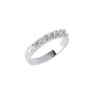 Anello Veretta in Oro Bianco con Diamanti - AN-191-7
