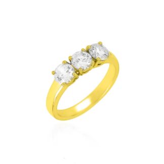 Anello Trilogy in Oro Giallo con Diamanti - AN-2084-G