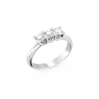 Anello Trilogy in Oro Bianco con Diamanti - AN-2178G