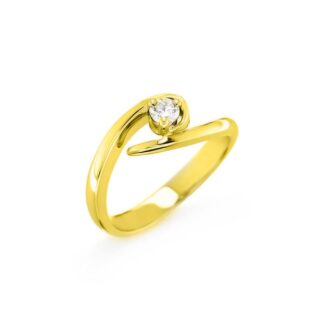 Anello Solitario in Oro Giallo con Diamante - AN-2255G-G
