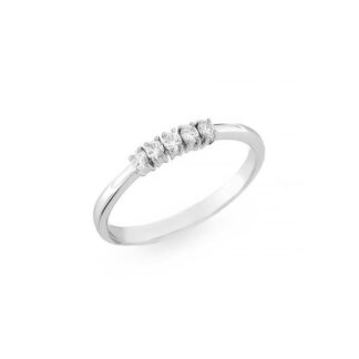 Anello Veretta in Oro Bianco con Diamanti - AN-2824G