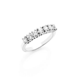 Anello Veretta in Oro Bianco con Diamanti - AN-6904